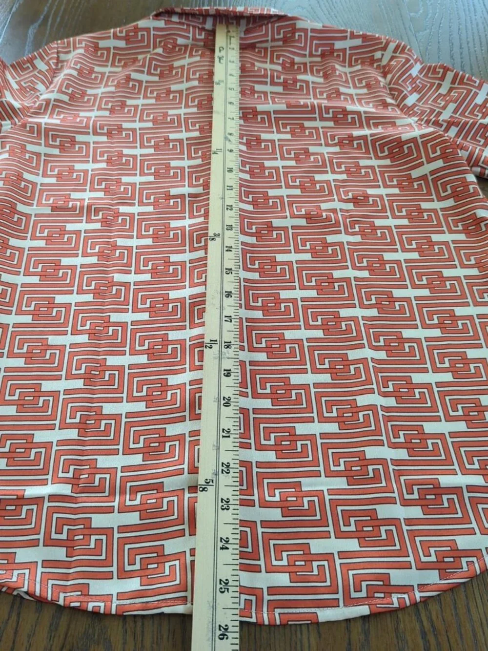 Ann Taylor Blouse Womens Small Orange Geometric Button Up Collared Long Sleeve - Picture 10 of 13